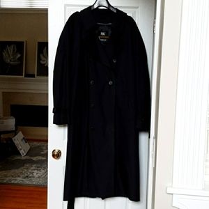 LONDON FOG MENS 44R LINED TRENCHCOAT BLACK/Belted